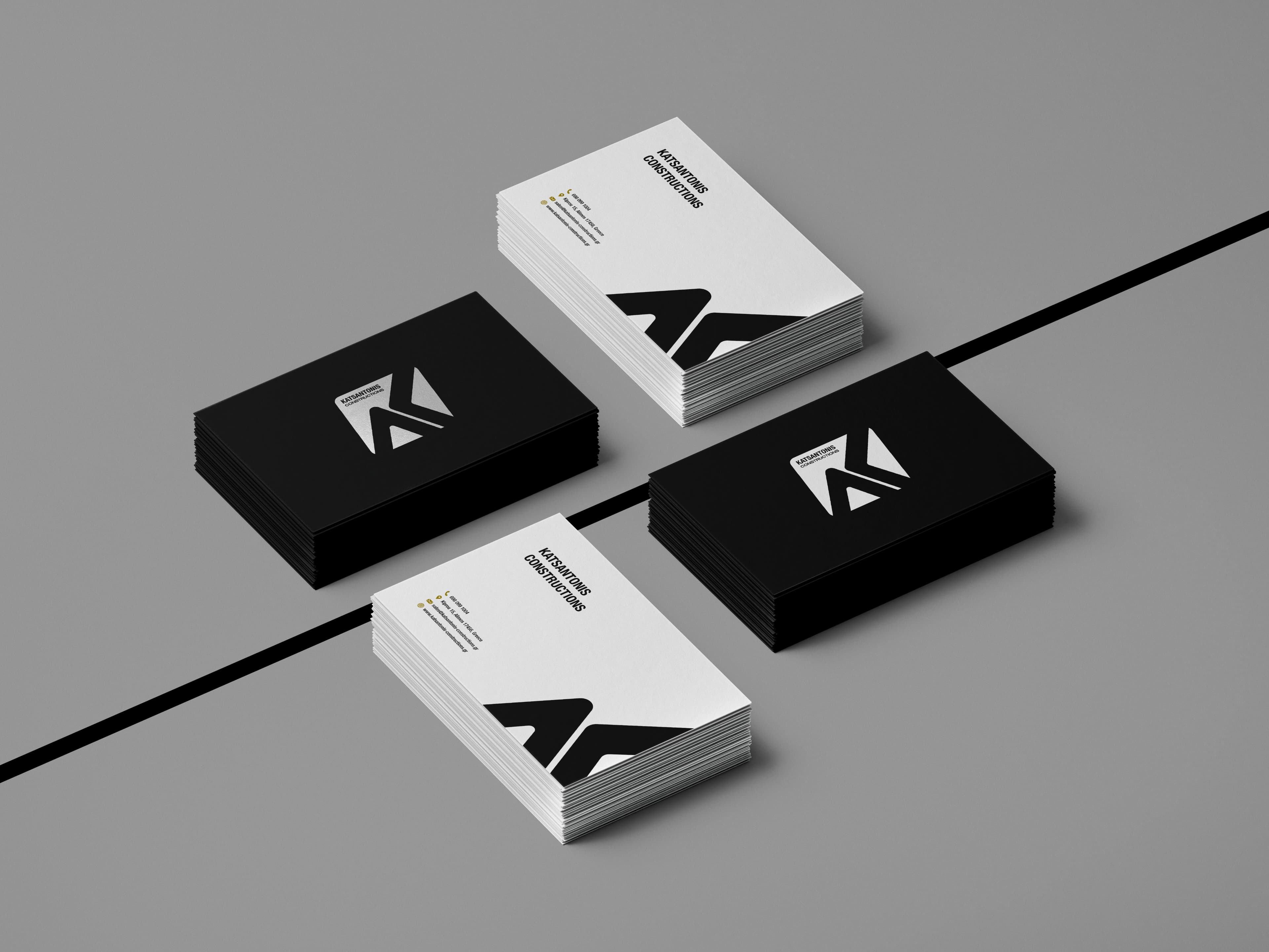 Katsantonis Constructions business cards and corporate identity applications