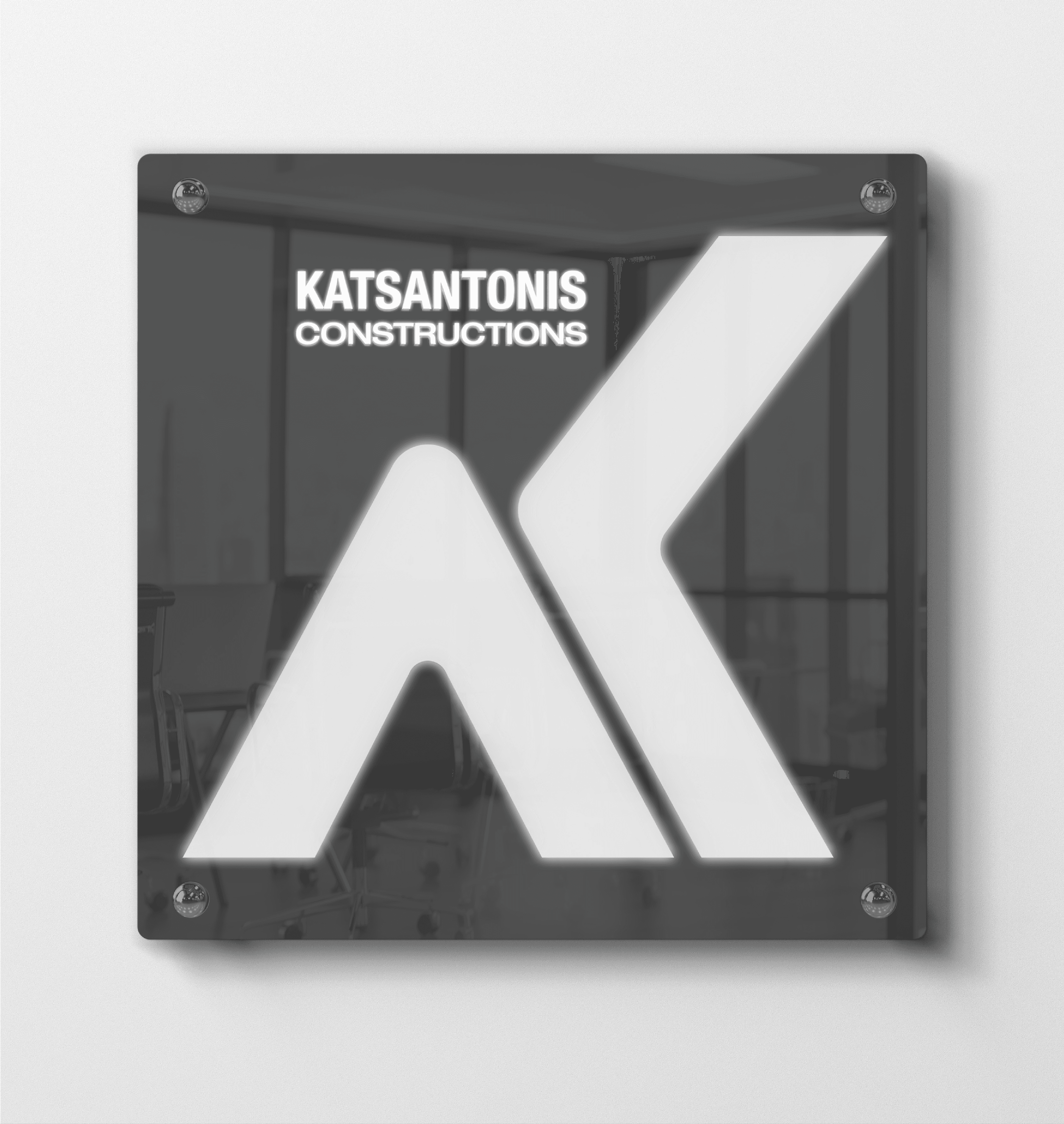 Close-up view of the Katsantonis Constructions logo